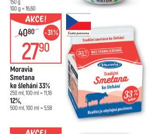 Moravia Smetana ke šlehání 33%