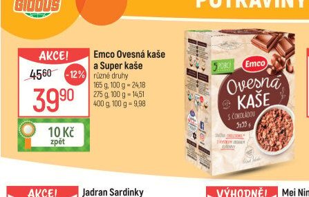 Emco Ovesná kaše a Super kaše