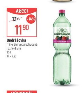 Ondrášovka minerální voda ochucená