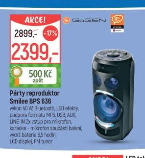 Párty reproduktor Smilee BPS 636