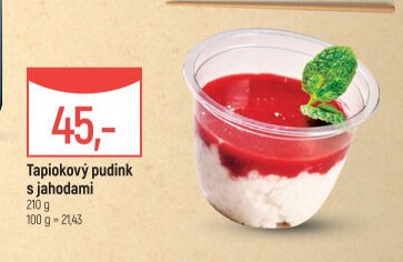 Tapiokový pudink s jahodami