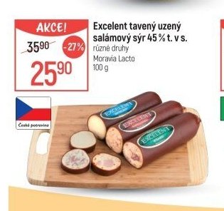 Excelent tavený uzený salámový sýr 45 % t. v s.