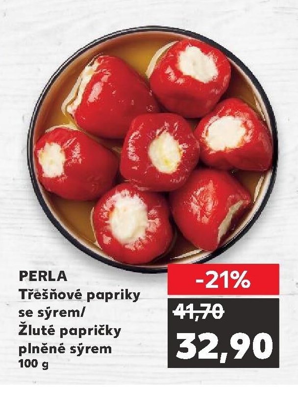 PERLA Třešňové papriky se sýrem/Žluté papričky plněné sýrem