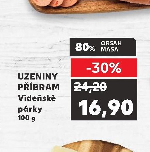 UZENINY PŘÍBRAM Vídeňské párky 100 g