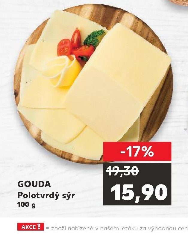 GOUDA Polotvrdý sýr 100 g
