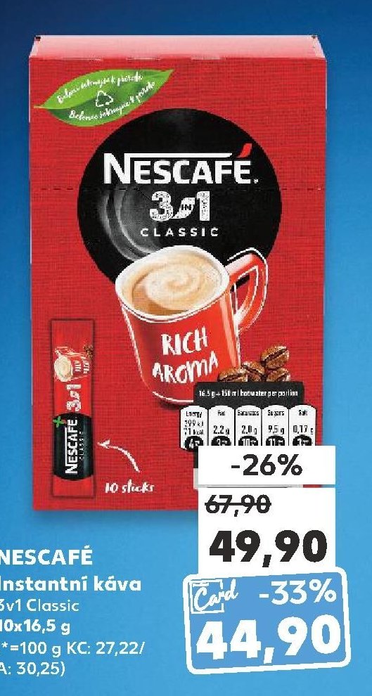 Nescafe Instantní káva 3v1 Classic