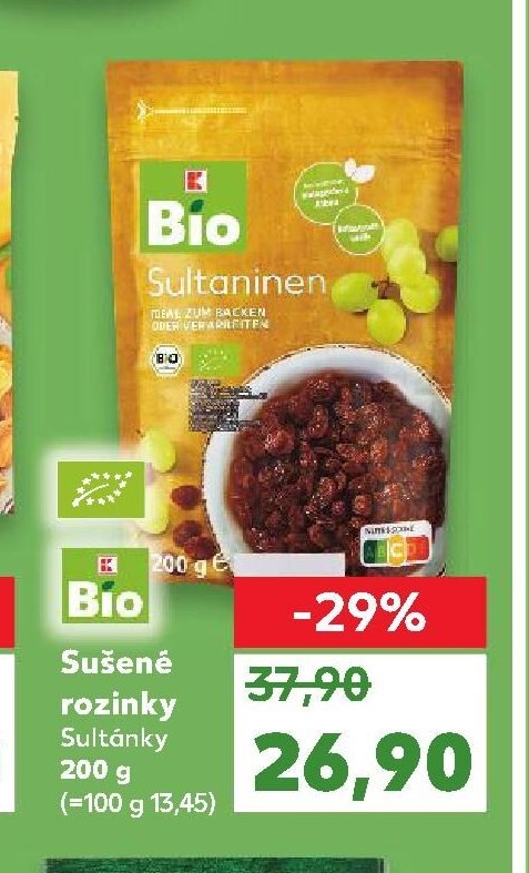 Bio Sušené rozinky Sultánky