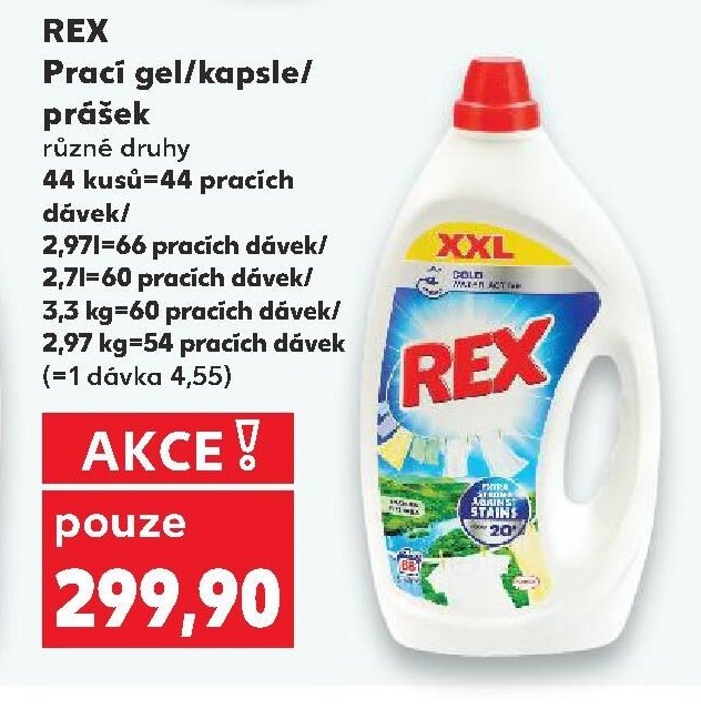 REX Prací gel/kapsle/prášek