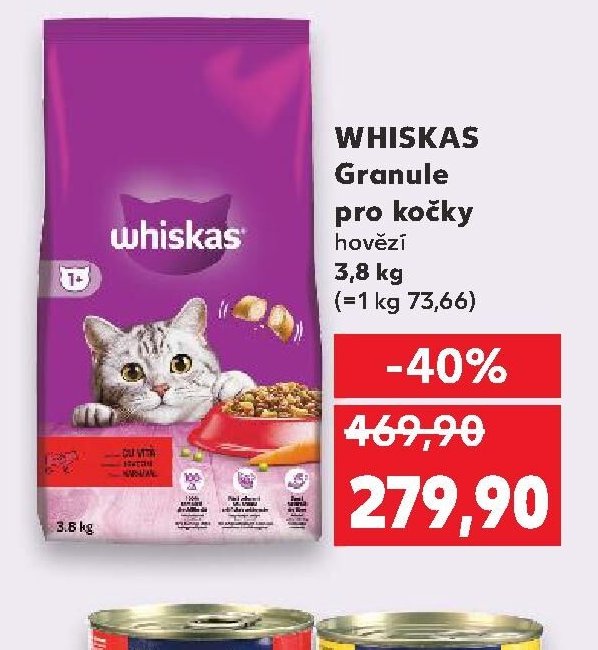 WHISKAS Granule pro kočky hovězí