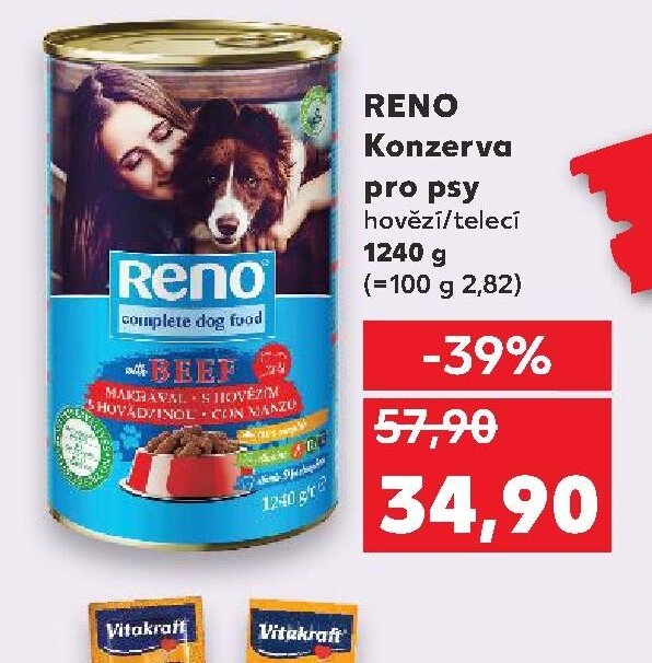 RENO Konzerva pro psy hovězí/telecí
