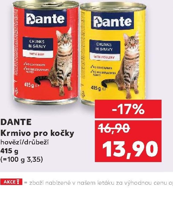 DANTE Krmivo pro kočky hovězí/drůbeží