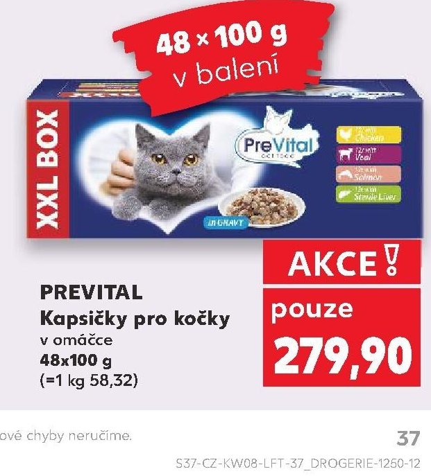PREVITAL Kapsičky pro kočky v omáčce