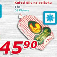 Kuřecí díly na polévku mražené DZ Klatovy