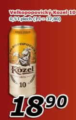 Pivo světlé výčepní 10°Velkopopovický Kozel