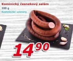 Salám kominický česnekový točený Kostelecké uzeniny