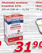 Smetana ke šlehání trvanlivá Jihočeská Madeta 31%