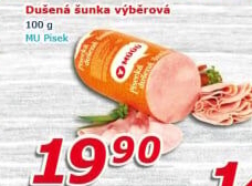 Šunka dušená česká výběrová Maso uzeniny Písek