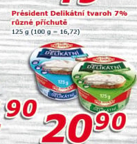 Tvarohové pomazánky Delikátní Président