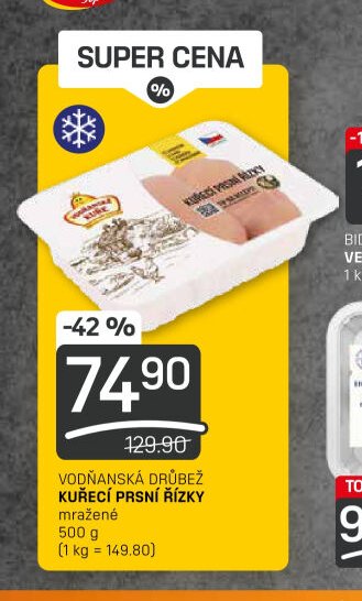 VODŇANSKÁ DRŮBEŽ KUŘECÍ PRSNÍ ŘÍZKY