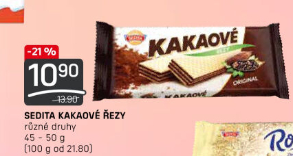 Oplatky kakaové řezy Sedita