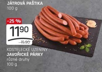 Párky javořické Kostelecké uzeniny
