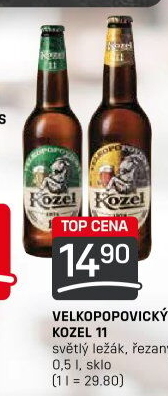 Pivo ležák 11° Řezaný Velkopopovický Kozel