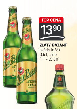 Pivo světlý ležák 12° Zlatý Bažant