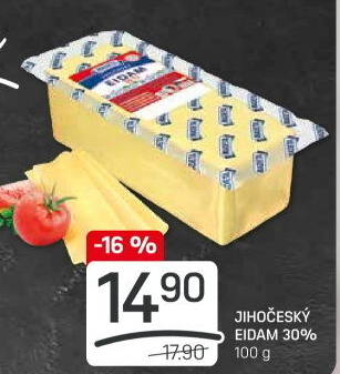 Sýr Eidam Jihočeský 30% Madeta