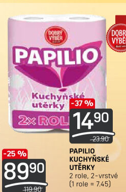 Utěrky kuchyňské 2vrstvé Papilio Dobrý Výběr