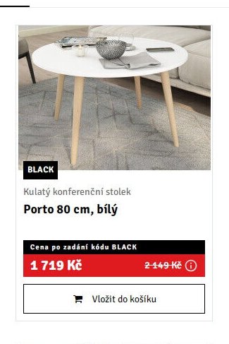 Kulatý konferenční stolek Porto 80 cm, bílý - ASKO akcniletaky.com