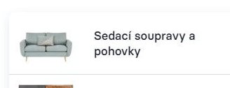 Sedací soupravy a pohovky