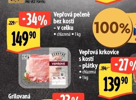 Vepřová pečeně bez kosti - v celku