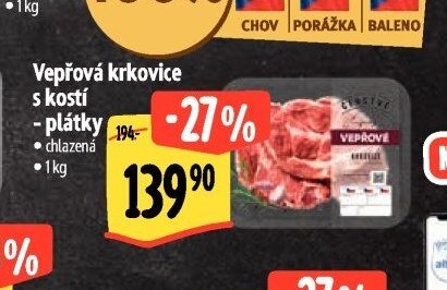 Vepřová krkovice s kostí - plátky