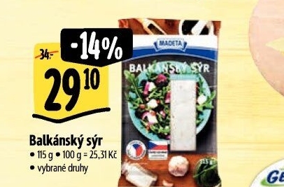 Balkánský sýr Madeta
