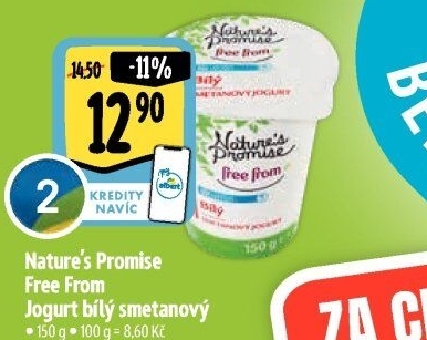 Bílý jogurt smetanový bez laktózy Free From Nature'