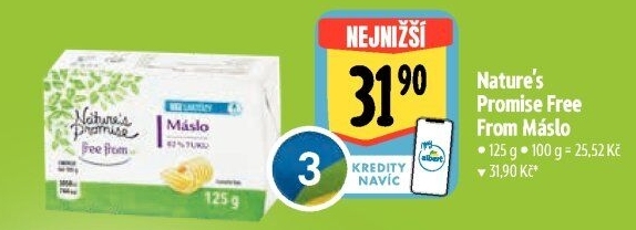 Máslo bez laktózy Free From Nature'