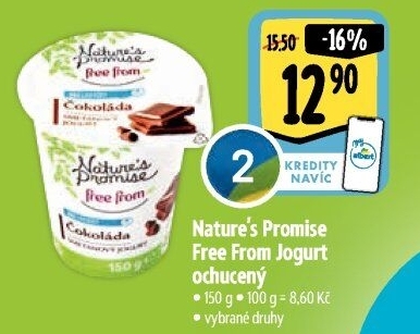 Ochucený jogurt bez laktózy Free From Nature'