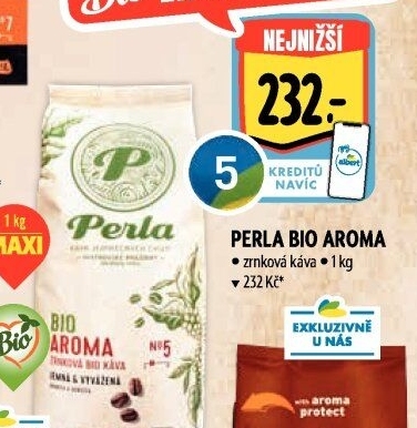 Zrnková káva bio Aroma AH Perla