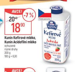 Kunín Kefírové mléko, Kunín Acidofilní mléko
