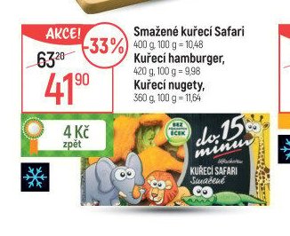Smažené kuřecí Safari, Kuřecí hamburger, Kuřecí nugety