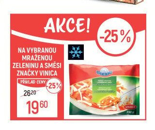 Mražená zelenina a směsi značky Vinica