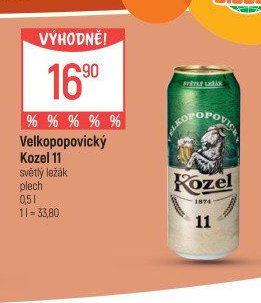 Velkopopovický Kozel 11 světlý ležák