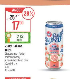 Zlatý Bažant 0,0% Zlatopramen Radler