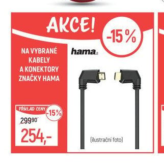 Na vybrané kabely a konektory značky Hama