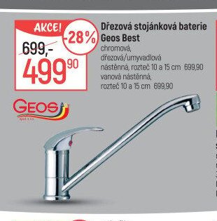 Dřezová stojánková baterie Geos Best