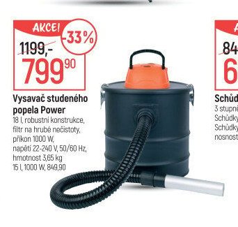 Vysavač studeného popela Power