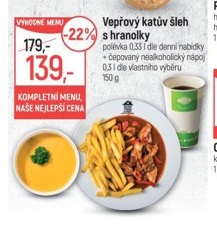 Vepřový katův šleh s hranolky