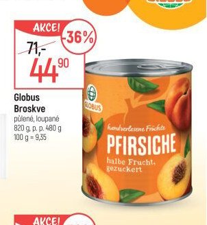 Globus Broskve půlené, loupané 820 g