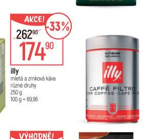 illy mletá a zrnková káva