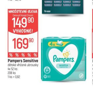 Pampers Sensitive dětské vlhčené ubrousky